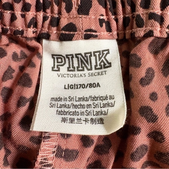 Victoria Secret Pink Easy Lightweight Joggers Leopard Pants Size L Large - Picture 7 of 9